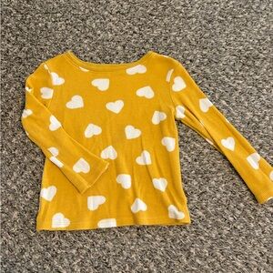 EUC 2T old navy heart waffle print long sleeve shirt